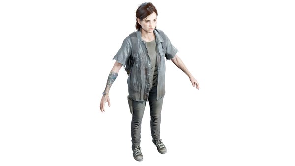 Ellie de the last of us , 3D estilo realista, cuerpo completo, c