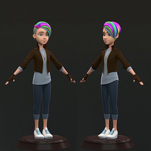 3D star female rock model