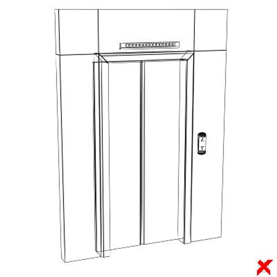 3d door elevator model