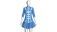 Girls Tactical Half Sleeve Ruffled Mini Dress