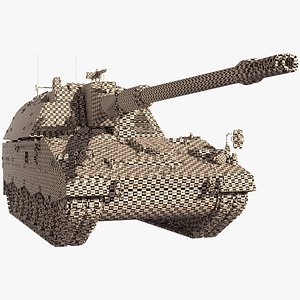 SPH Panzerhaubitze 2000 howitzer UVW Only 3D model