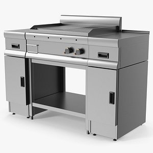 Stainless Steel Flat Grill Countertop Unit