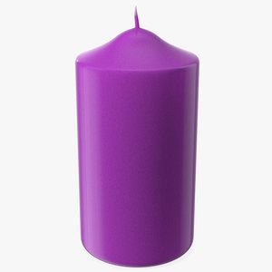 Dome Top Pillar Candle Purple
