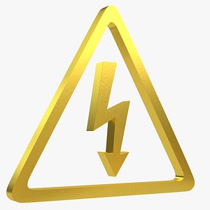 voltage electric shock symbol 3D