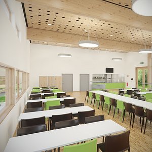 realistic photoreal cafe 3D model