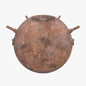 3D Rusty Sea Mine
