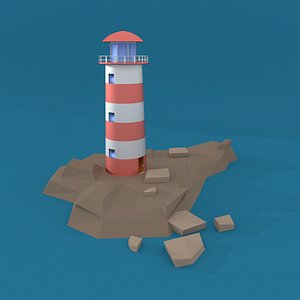 cartoon lighthouse 3d model