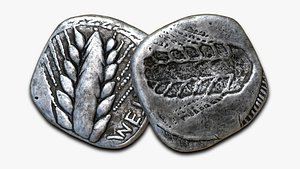 ATENI ancient silver coin 3D model
