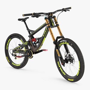 GT Fury Downhill Mountain Bike Rigged for Cinema 4D 3D model