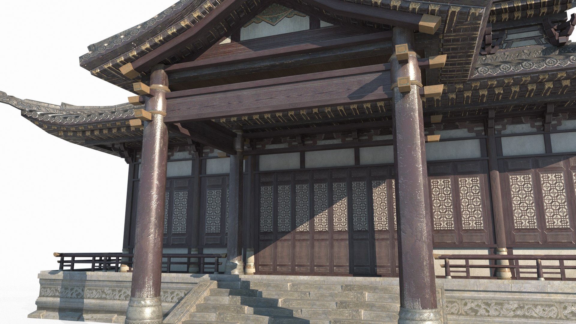 3D Ancient Asian Architecture Noble Wing Room Model - TurboSquid 2038775