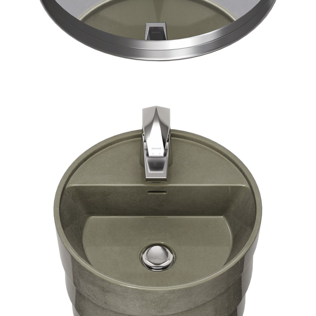 Quebec Solid Surface Pedestal Sink Model TurboSquid 2185884