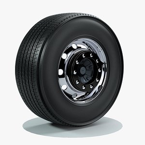 3D Truck Wheel tire with rim model