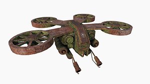 SciFi Military Drone J10 Destroyed - War Vehicle Fantasy