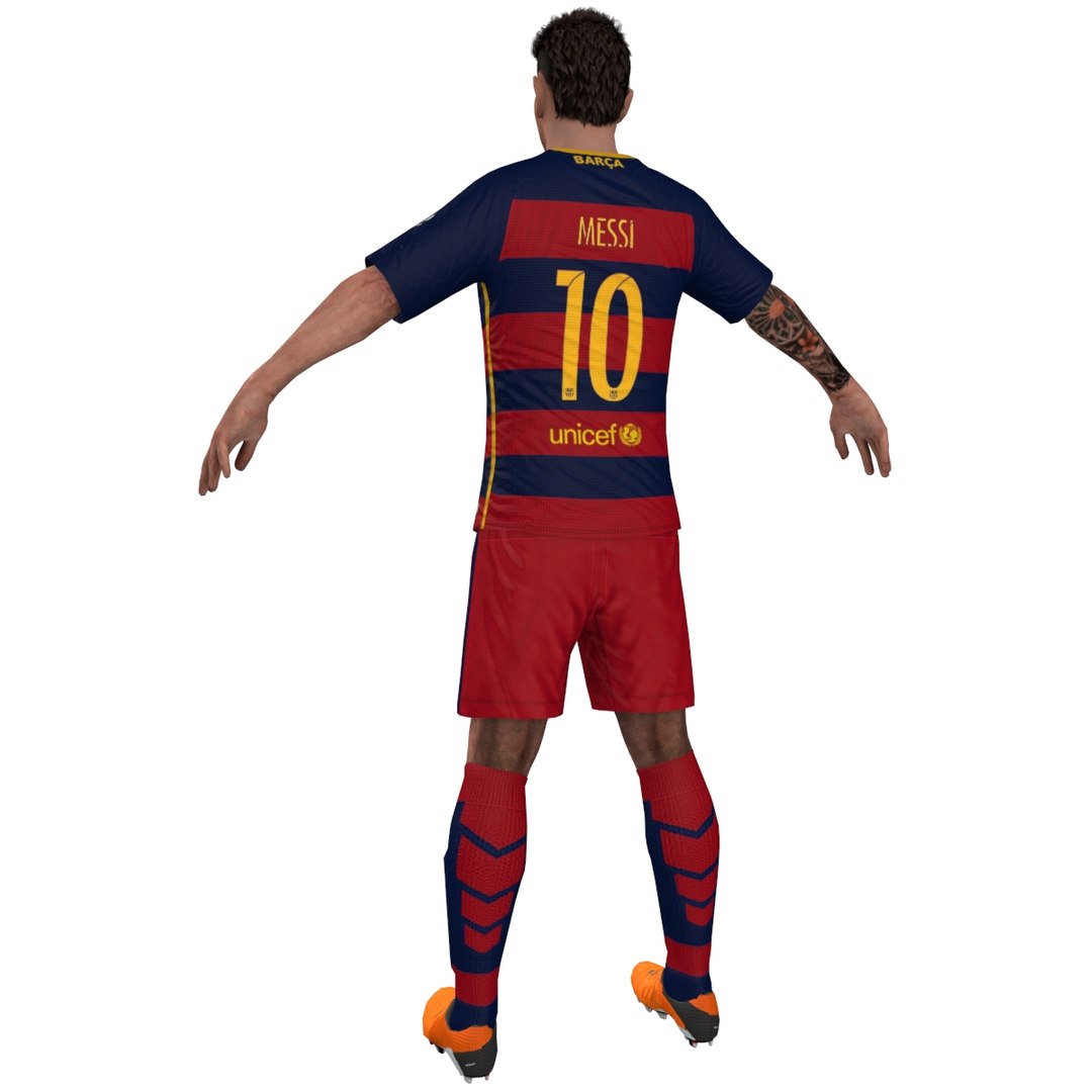 3d model lionel messi soccer animations