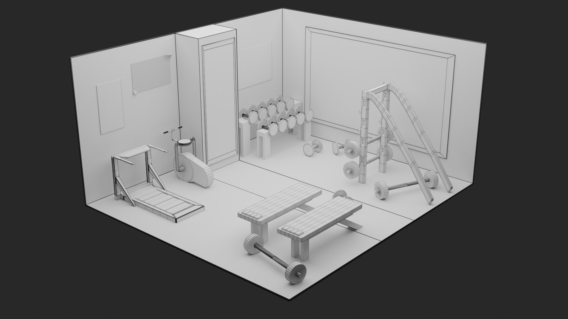 3D Low-Poly Gym - Fitness Hall - TurboSquid 1717795