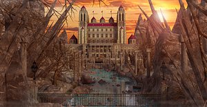3D castle fantasy landscape