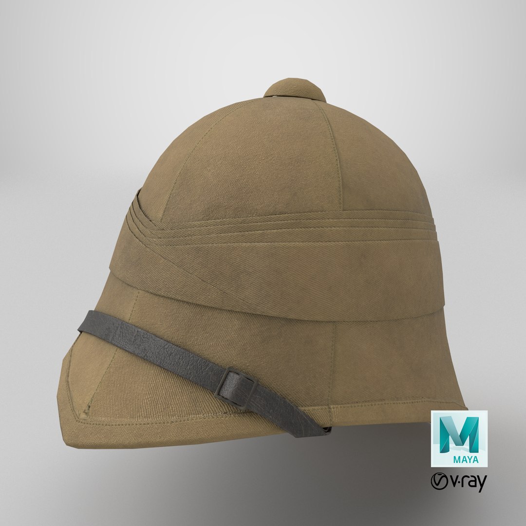 Used British Military Pith Helmet Beige Brim Strap 3D https://p.turbosquid.com/ts-thumb/FK/sSM4EU/Ed/stemcell_maya_vray_render/png/1751358059/1920x1080/fit_q87/bf480a10b0bd980487bbee61fd4aadca7a89f0f2/stemcell_maya_vray_render.jpg