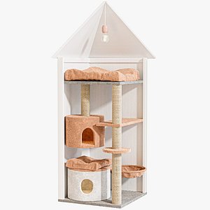 3D Cat house Scratching post for your pet model