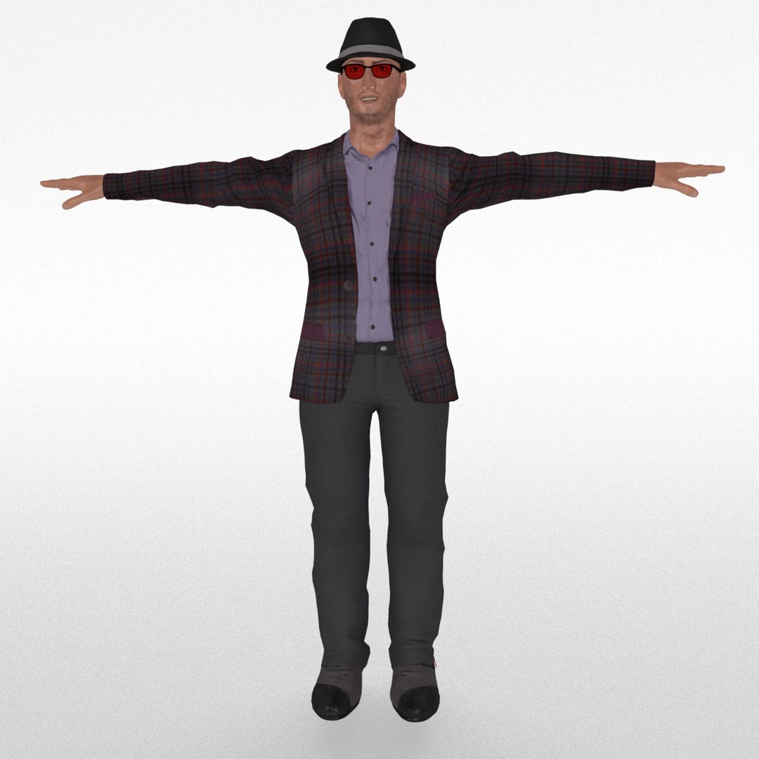 3d david male - rigged