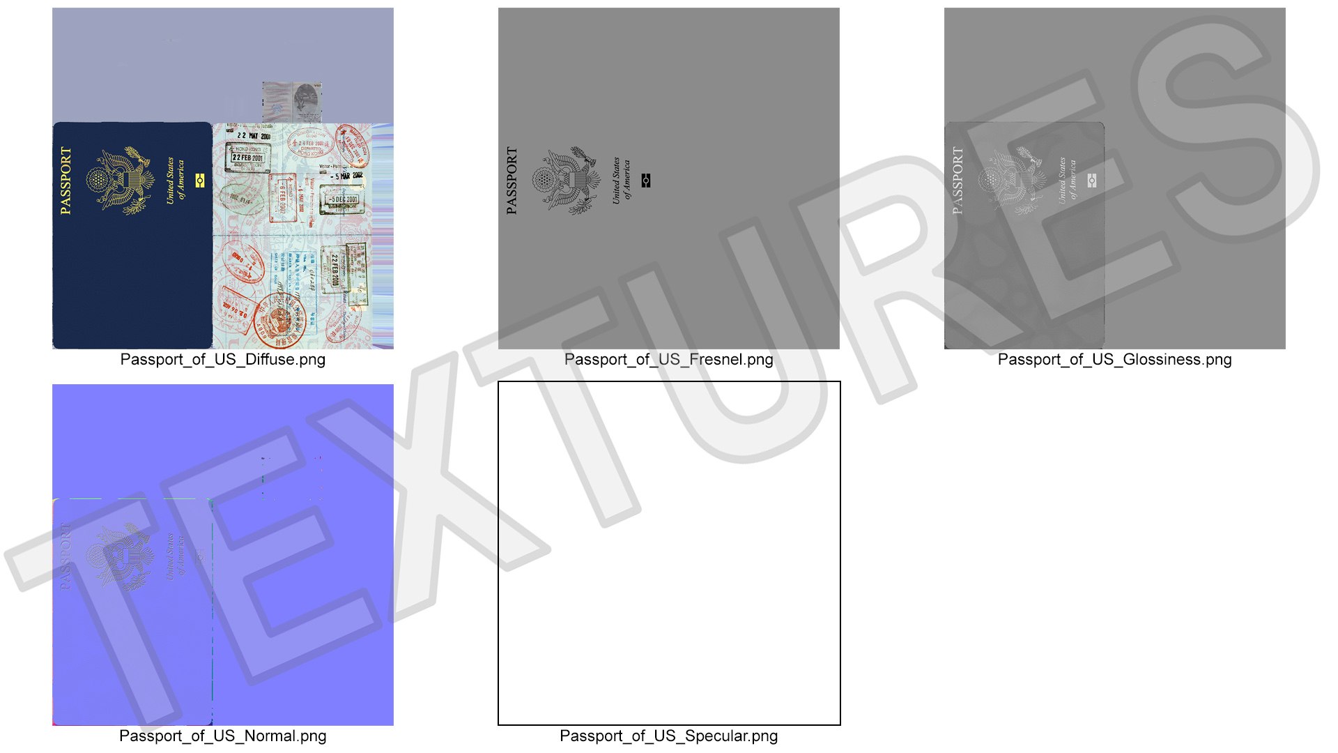 3D Model Passport Of US With Travel Stamps - TurboSquid 2219828