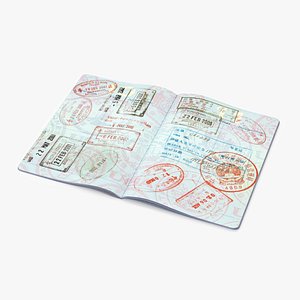 3D model Passport of US with Travel Stamps