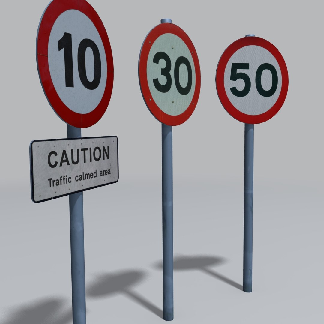 3d speed signs model