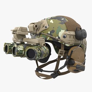 tactical helmet digital woodland camo 3D model
