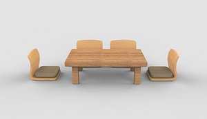 3D Japanese tea table 01 3D model model