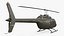 Bell 206 JetRanger Helicopter Italian Army Green Rigged for Cinema 4D 3D