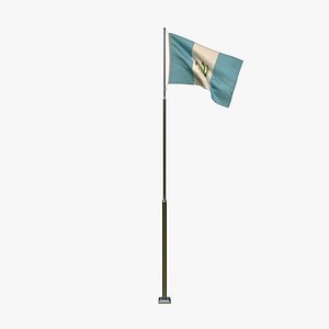 Animated  Guatemala Flag 3D model