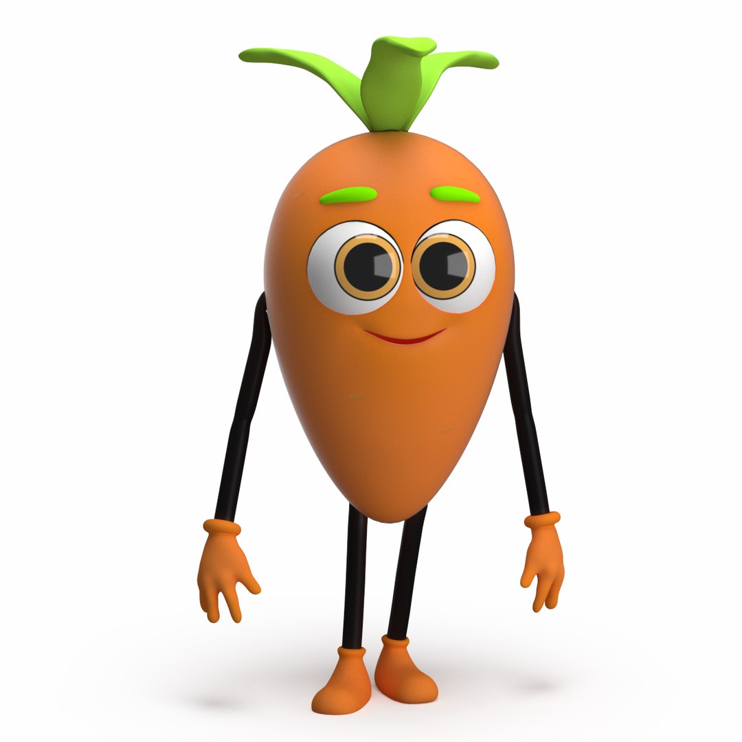 3D Carrot Character model - TurboSquid 2031929