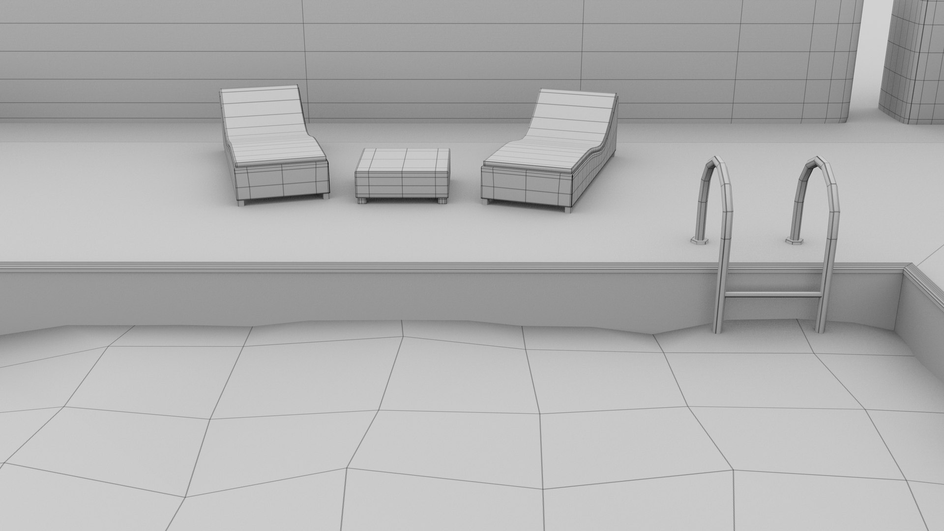 3d Model Pool Scene