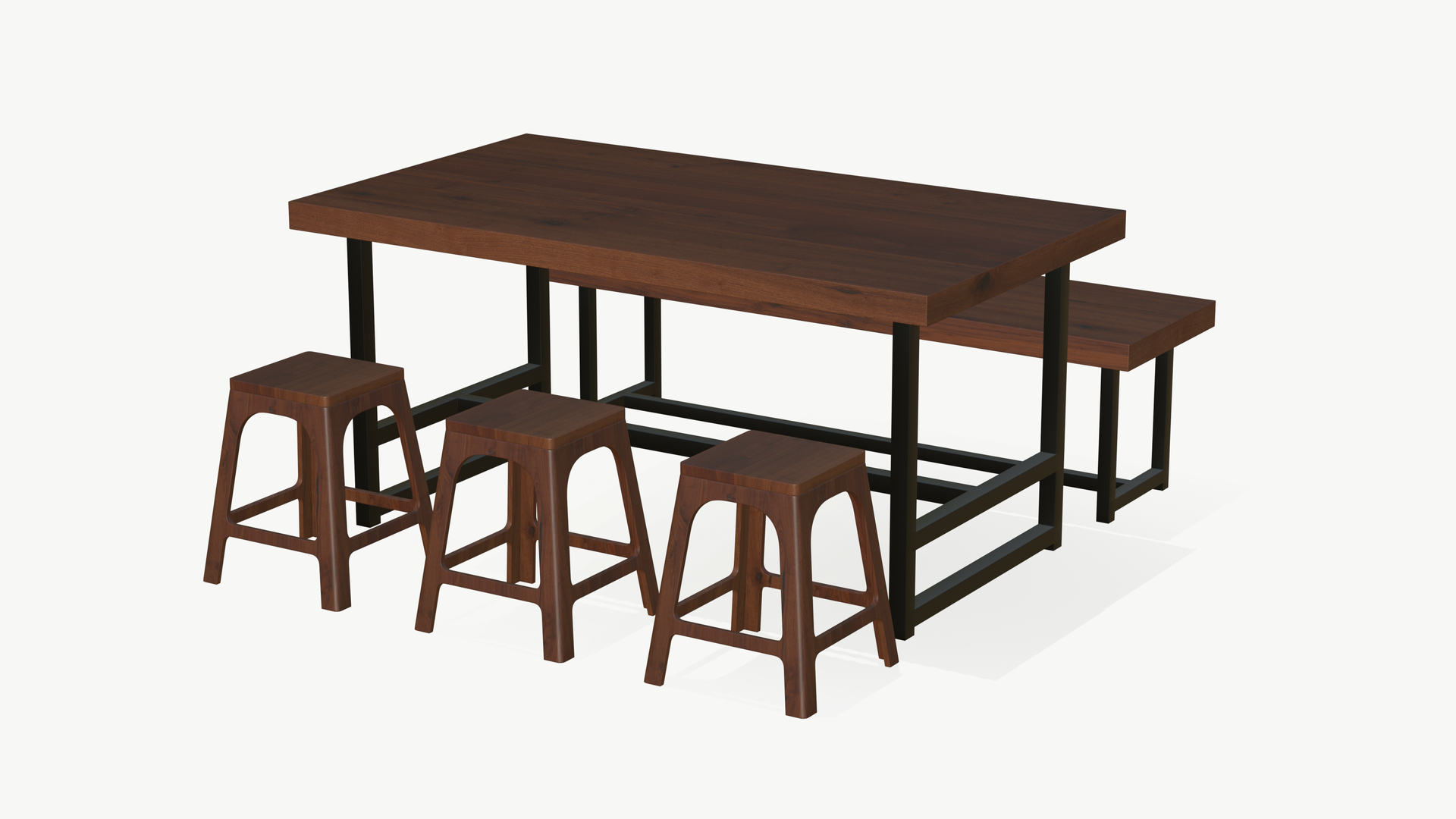 Wood Dining Table Stool Chair 3D model TurboSquid 1998947