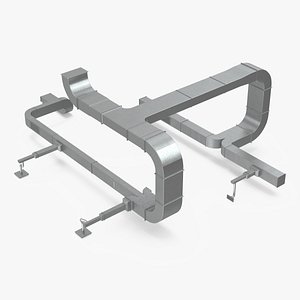 3D Industrial Metal Air Conditioning Ducting model