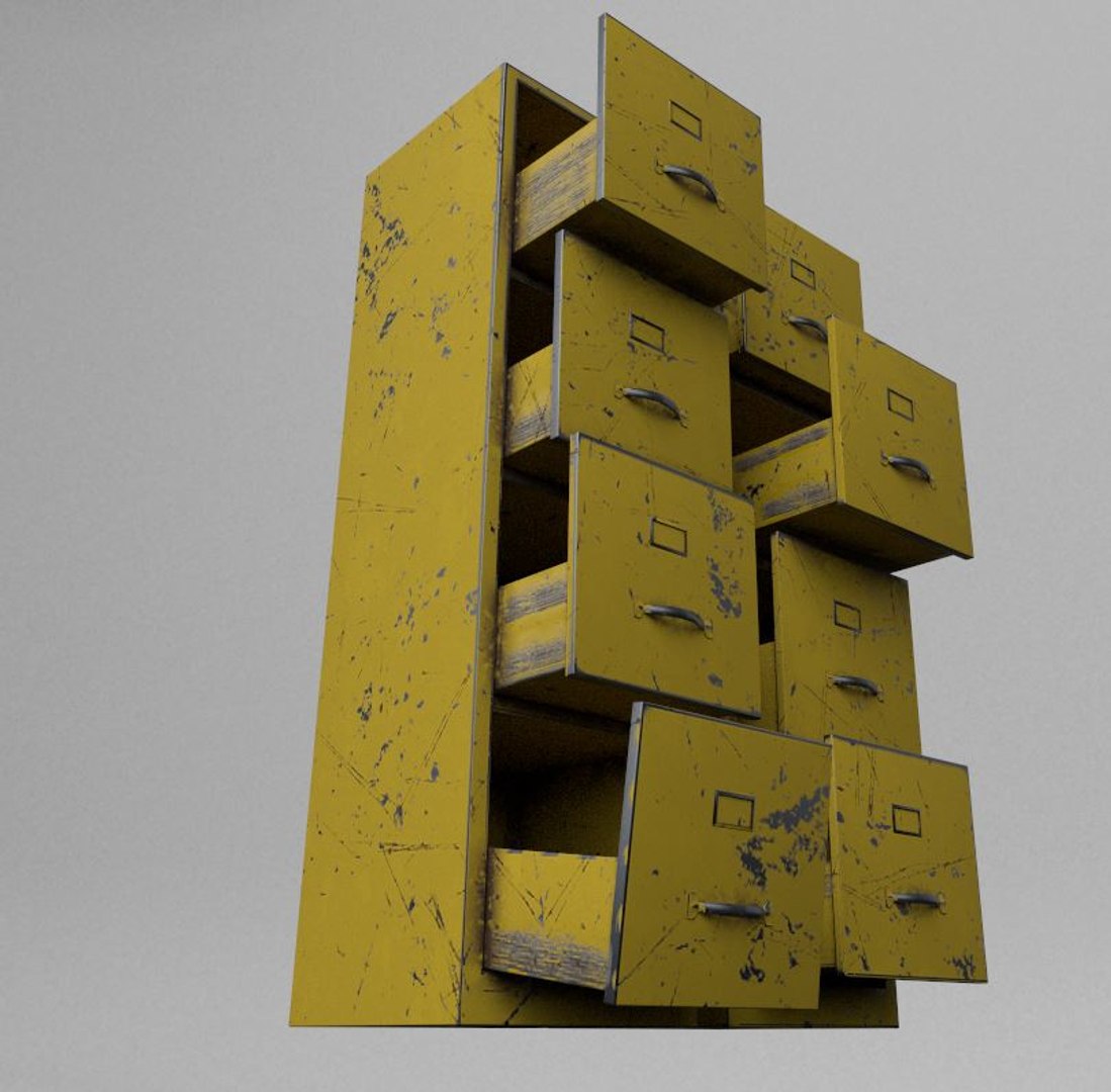 Scratched Double File Cabinet 3D - TurboSquid 1510690