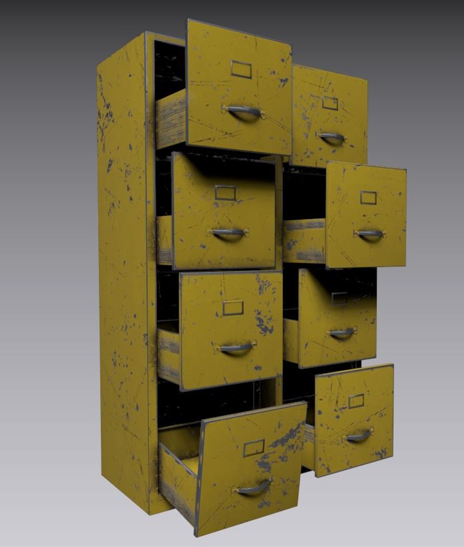 Scratched Double File Cabinet 3D - TurboSquid 1510690