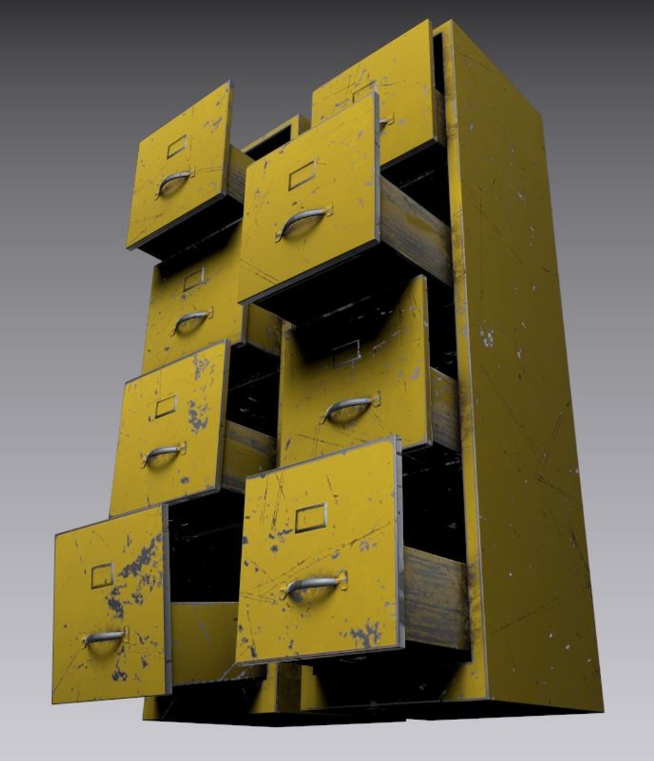 Scratched Double File Cabinet 3D - TurboSquid 1510690