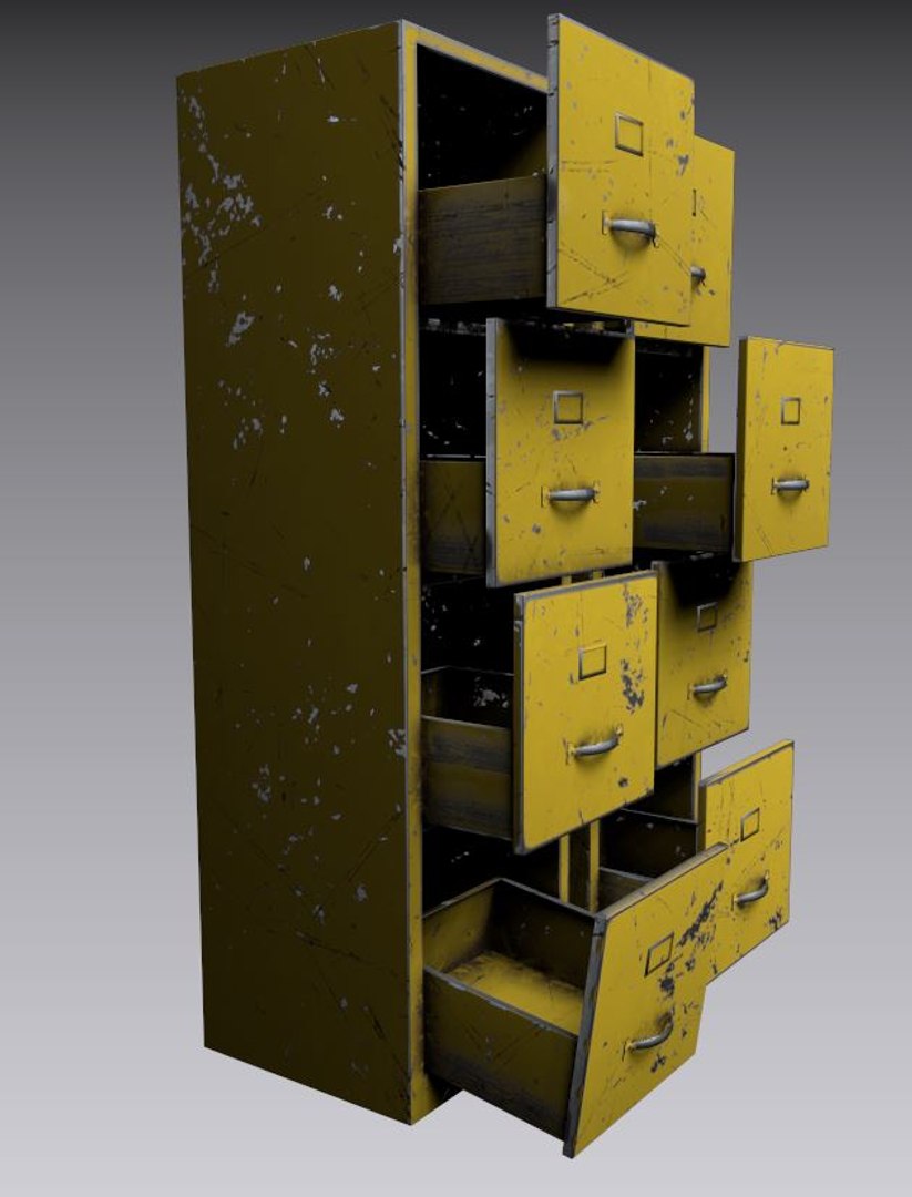 Scratched Double File Cabinet 3D - TurboSquid 1510690