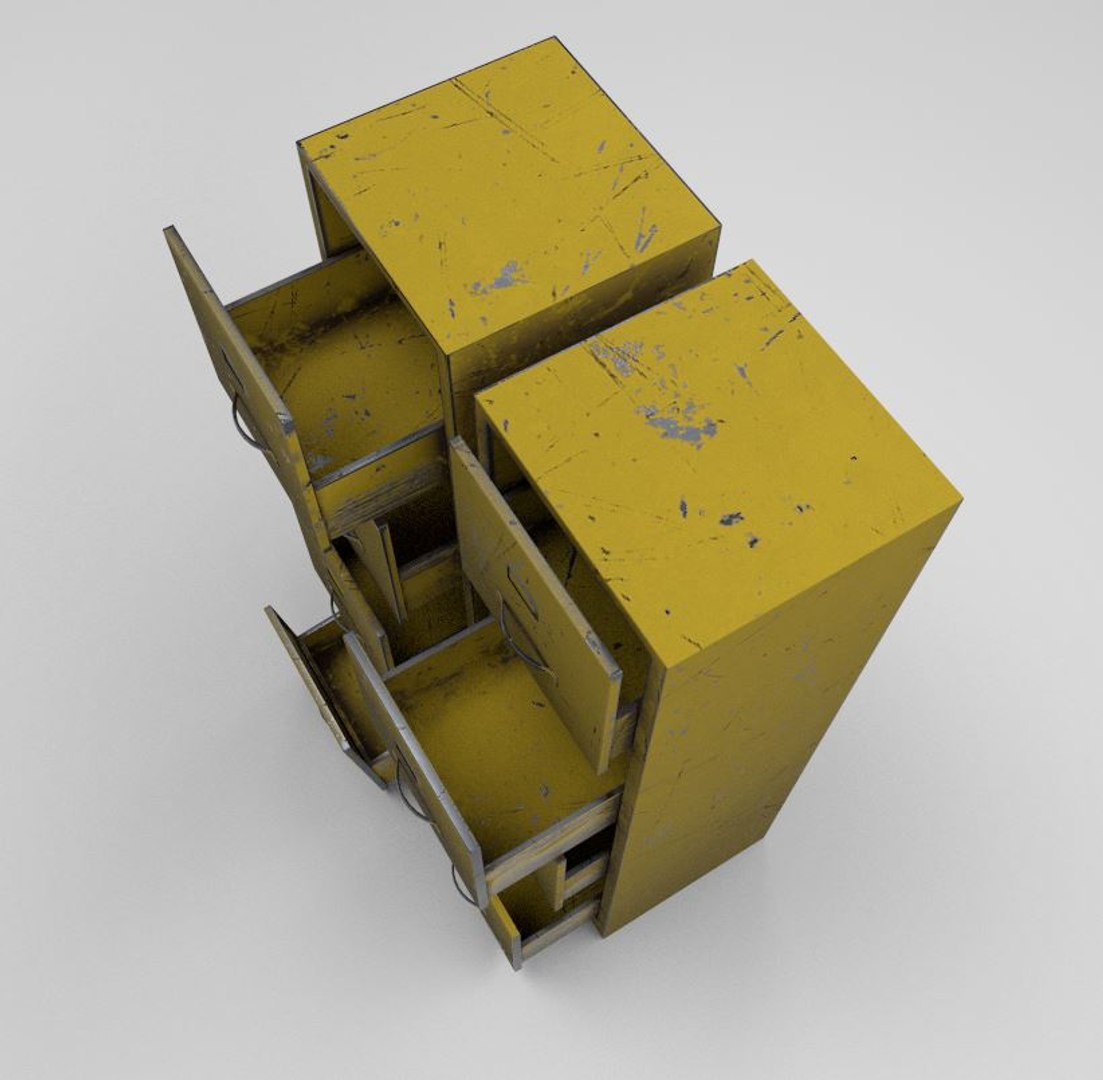 Scratched Double File Cabinet 3D - TurboSquid 1510690