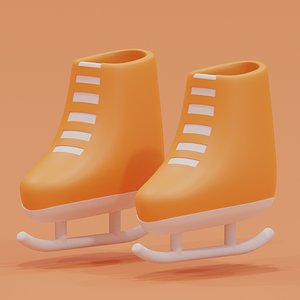 Cartoon Ice Skates Icon 3D model
