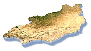 Mongolia Terrain Map 3D model