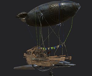 3D airship steampunk modeled