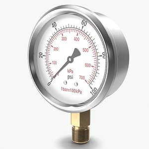 Pressure Gauge Double Scale 3D Model