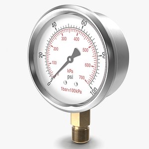 Pressure Gauge Double Scale 3D Model