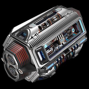 sci fi engine kitbash model