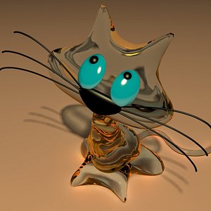 3d glass cat model