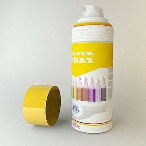 spray cans wall 3d model