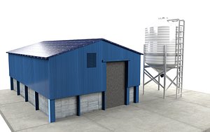 grain room silo tank 3D model