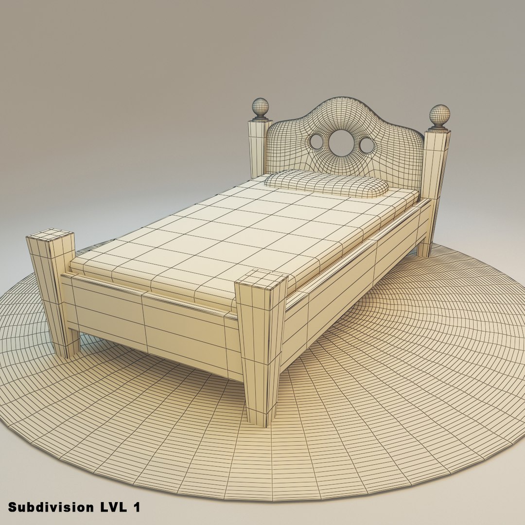 3d Cartoon Bed Bedroom Turbosquid 1323054