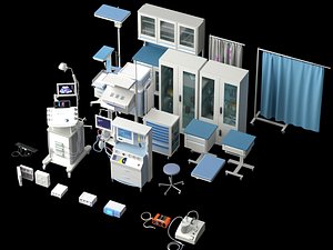 Complete Medical Exam Room Equipment 3D Model